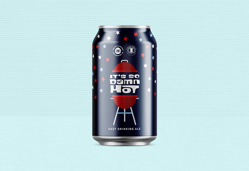 Hop Concept - It's So Damn Hot Beer Can Design